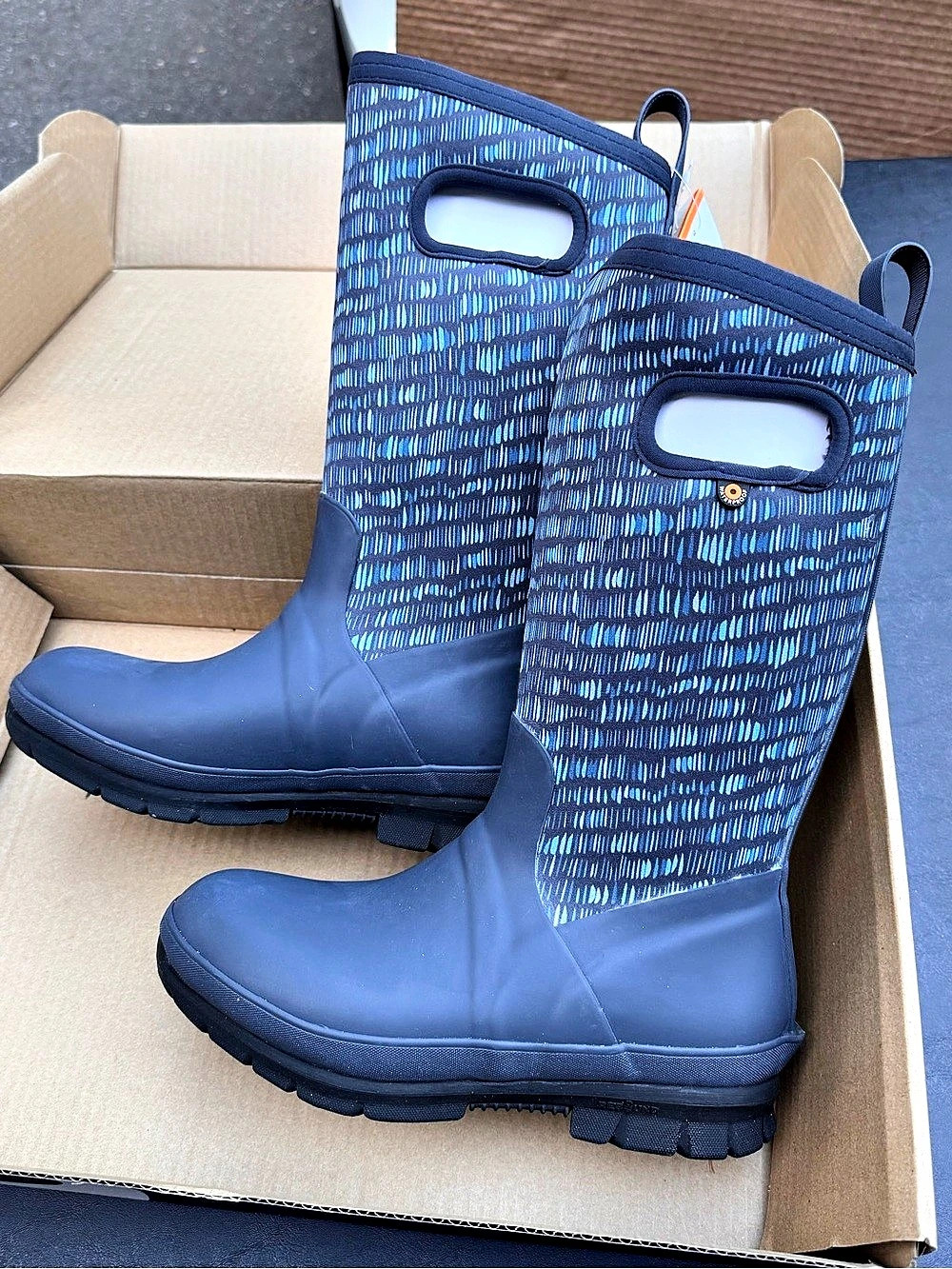 BOGS Cameron Tall TW Tall Waterproof Boots Blue US 8 NWT - Picture 2 of 15